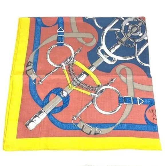 HERMES Pellier Calle Jean 140 Large Shawl Stole Scarf Cashmere / silk - Picture 2 of 14